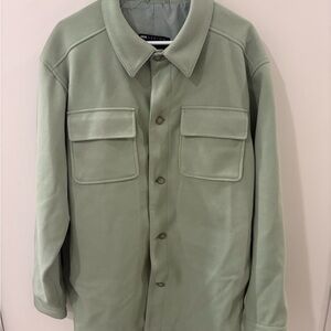 Men's Sage Green Shirt Jacket